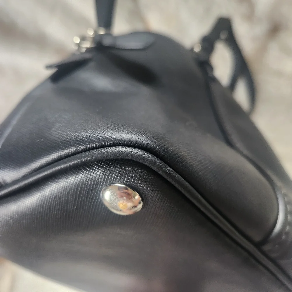 Coach Black Peyton Leather Cora Domed Satchel - Picture 15 of 16